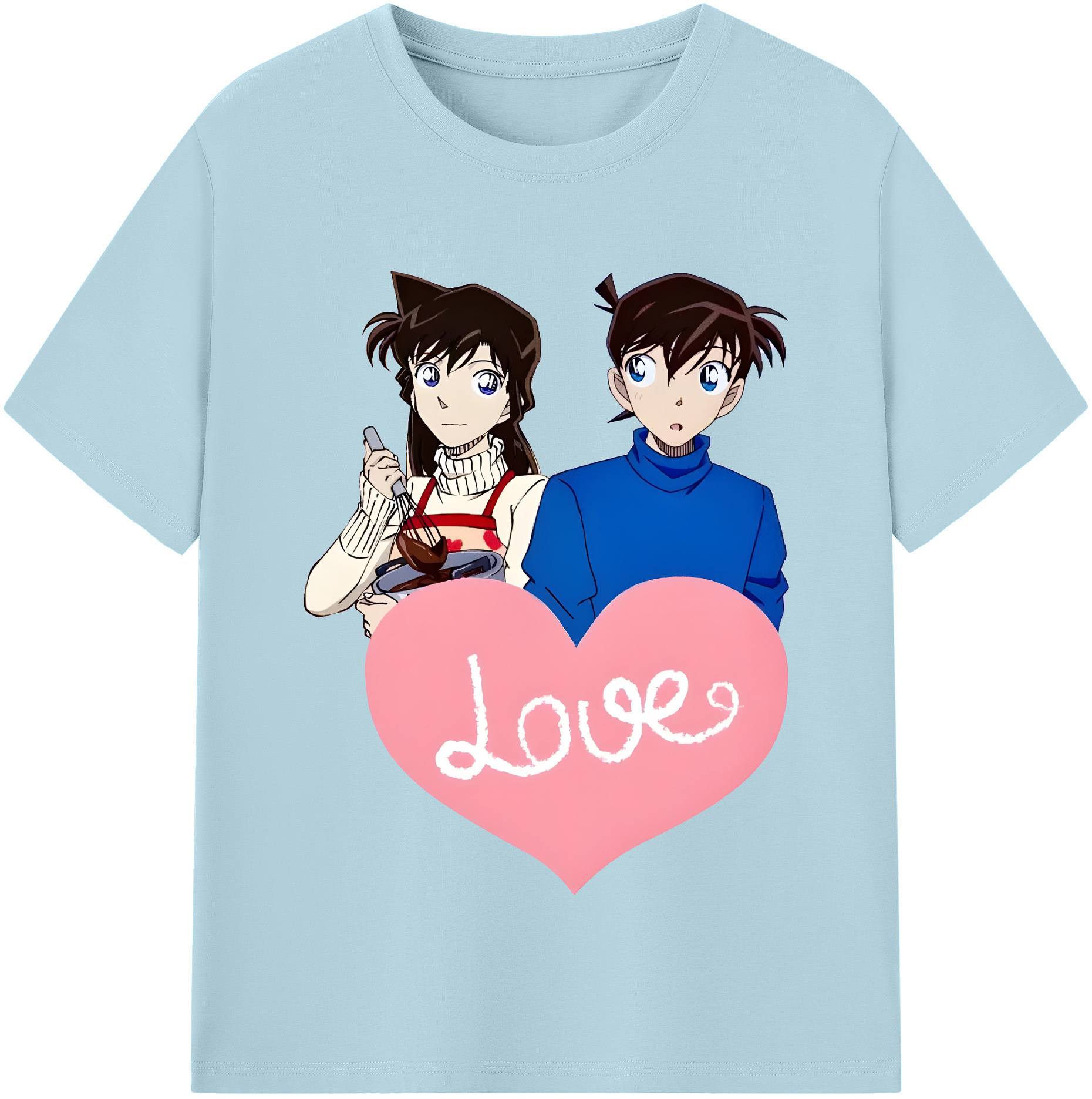 （画像用） 名探偵コナン 毛利 蘭 もうり らん、モーリ ラン Detective Conan Rachel Moore 綿100％半袖Tシャツ（フロントプリント）